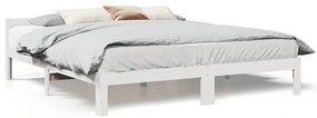 859236 vidaXL Рамка за легло без матрак, бял, 180x200 см, бор масив