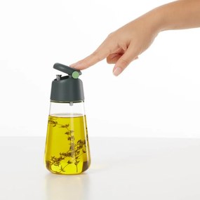 Комплект 2 бр бутилки за оцет и олио Lekue 1009486, 8x16 см, 400 мл, +4/+80°C, Стъкло, Зелен