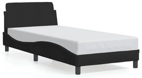 373067 vidaXL Рамка за легло с табла без матрак, черна, 80x200 см, плат