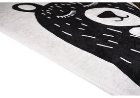Черно-бял детски килим подходящ за пране 80x120 cm Bear Family v2 – Vitaus
