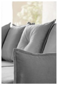 Ъглов разтегателен диван от сив велур (променлив) Lazy Lukka - Miuform