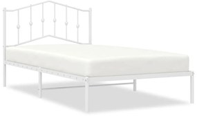 373833 vidaXL Метална рамка за легло с горна табла, черна, 100x200 см