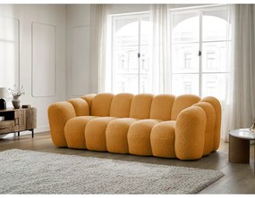 Диван от прежда с примки от букле в цвят горчица 232 cm Hippolyte – Bobochic Paris