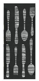 Хартиен джоб за прибори със салфетка 11x25см с декор "GOURMET BIANCO" черен ПАКЕТ 125бр LUNI PAPER-(BV58W) - Horecano