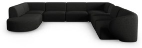 Черен ъгъл U-образен диван, десен ъгъл Shane - Micadoni Home