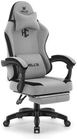 Ергономичен геймърски и офис стол HC-1016 с поставка за крака - сив