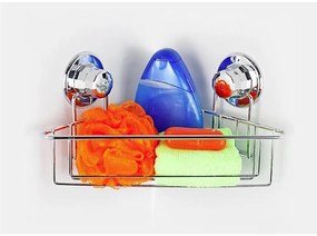 Етажерка за баня на едно ниво - ъглова TEKNO TEL TR DM 251, 21х21х15 см, Вакуум, Хром