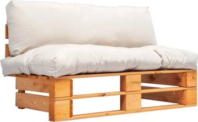 277443 vidaXL Градински палетен диван с пясъчни възглавници, борово дърво