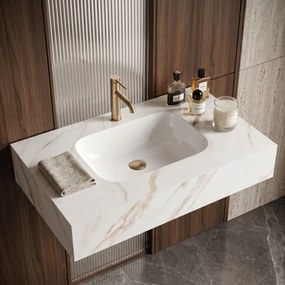 Стенна мивка REA Aresa Grey Gold 80