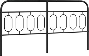 377152 vidaXL Метална резервна табла за легло, черна, 160 см