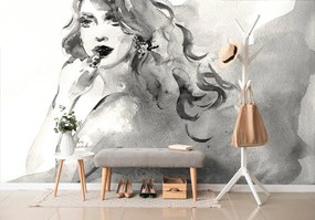 Тапет – Черно-бял женски портрет