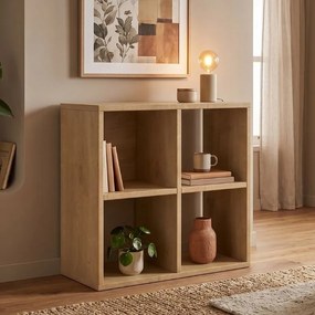 Куб меламинов рафт за книги в сапфирен дъбов цвят 60x30x60см.