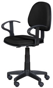Детски стол Carmen 6012 MR, До 70 кг, Полипропиленови колелца, Газов механизъм, Черен