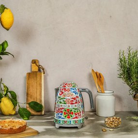 Електрическа кана SMEG Dolce & Gabbana KLF03DGEU, 2400 W, 1.7 л, 360° основа, Гланцово покритие, Многоцветен