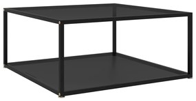 322893  Coffee Table Black 80x80x35 cm Tempered Glass