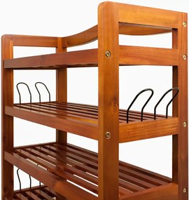 Поставка за обувки от масивна акациева дървесина 75 × 26 × 82 cm