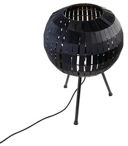 Модерна триножна настолна лампа черна - Zoë