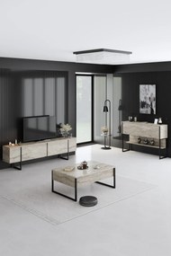 Кафе маса Luxe, цвят Травертин Черен