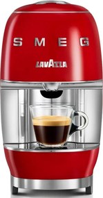 Еспресо машина за капсули SMEG Lavazza A Modo Mio LM200, 1250 W, 10 bar, 0.9 л, Бързо загряване, Червен