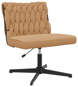 4105400 vidaXL въртящ се офис стол Бежов къдрав вълна като плат