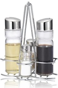Стъклен оливерник комплект от 4 части на хромирана стойка 35мл+160мл MODERN LINE/(410)