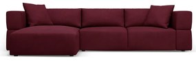 Ъглов диван в цвят бордо, ляв ъгъл Esther – Milo Casa