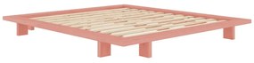 Светлорозово двойно легло от масивен бор с включена подматрачна рамка 180x200 cm Japan – Karup Design