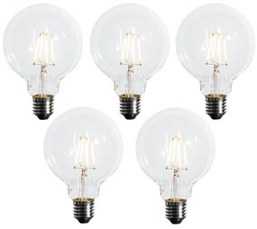 Комплект от 5 димируеми LED крушки E27 G95 5W 450lm 2700K