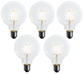 Комплект от 5 E27 димируеми LED крушки G95 5W 450 lm 2700K