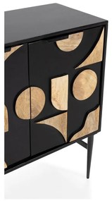 Черен скрин от масивно манго 175x90x40 cm Navya – MOME