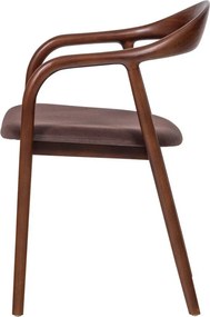 Кафяв трапезен стол с подлакътници от масивен бук Bran – WOOOD