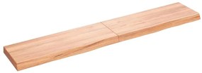 363709 vidaXL Стенен рафт светлокафяв 160x30x(2-6) см обработен масивен дъб