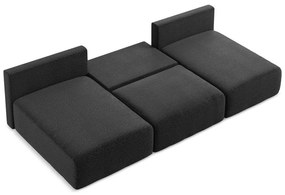 Черен разтегателен ъглов диван с място за съхранение Kalena – Makamii
