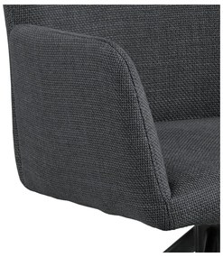 Тъмносиви тапицирани трапезни столове в комплект с подлакътници 2 бр. Laura – Actona