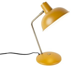Ретро настолна лампа жълта с бронз - Milou