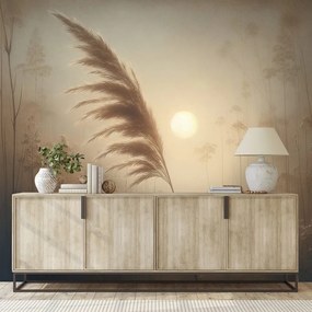 Самозалепващ тапет – Пампасна трева в сутрешна мъгла