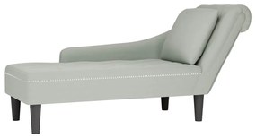 4009772 vidaXL Кушетка с възглавница и десен подлакътник, светлосив, кадифе