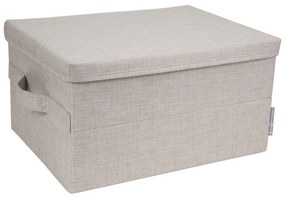 Бежова текстилна кутия за съхранение с капак 40x30x22 cm Soft Storage – Bigso