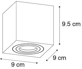 Модерен квадратен прожектор за баня черен - Capa