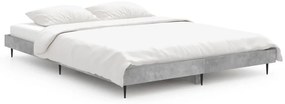 832281 vidaXL Рамка за легло, бетонно сиво, 140x190 см, инженерно дърво