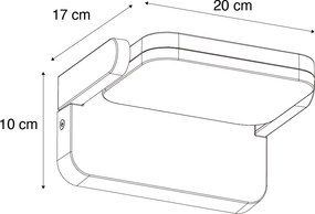 Външна стенна лампа черна с LED регулируема - Kamile