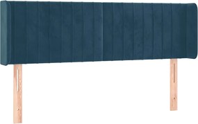 3119058 vidaXL Горна табла за легло, тъмносиня, 147x16x78/88 см, кадифе