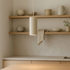 Модерен висящ полилей бежов GU10 50mm кръгъл - Tubo