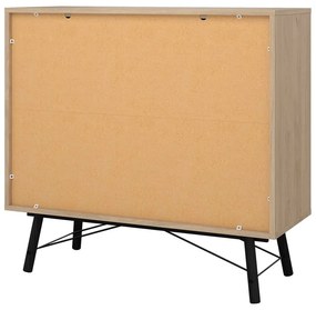 Нисък скрин с дъбов декор в естествен цвят 102x99 cm Ry - Tvilum