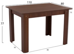 Маса Келвин 110x80 - HM2428.04 цвят орех