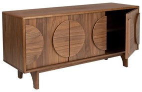 Кафяв нисък скрин от декор от орех 120x58 cm Groove – Zuiver