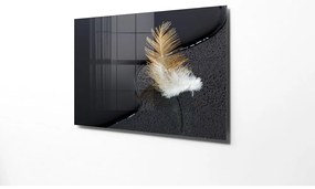 Картина върху стъкло 70x50 cm Feather - Wallity