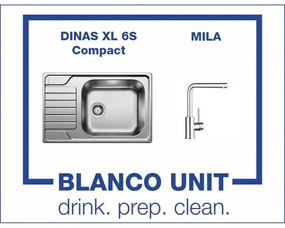 BLANCO DINAS XL 6S Compact и смесител BLANCO MILA хром  Промо пакет мивка със смесител
