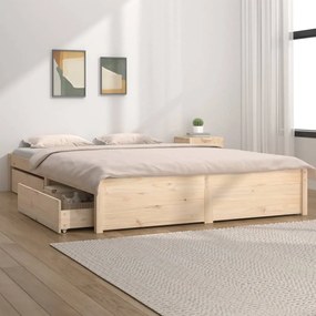 3103493 vidaXL Рамка за легло с чекмеджета, 120x190 см, Small Double