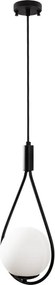 Черно висящо осветително тяло със стъклен абажур Sessiz – Opviq lights